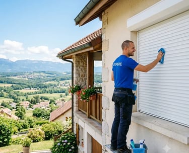Nettoyage volet vitres et panneaux solaires à Saint-Genis-Pouilly
