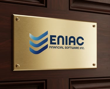 Eniac Door signage and logo design by : Mantegh Studio