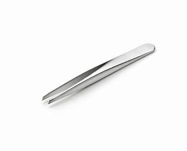 Angled tweezers for easy and accurate eyebrow shaping