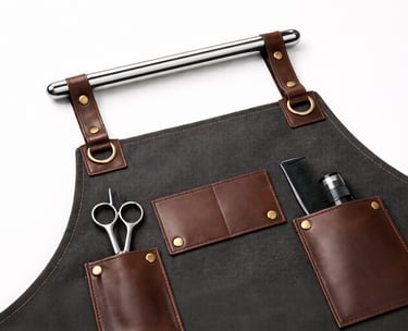 Professional barber apron for salon use, durable barber accessory for export
