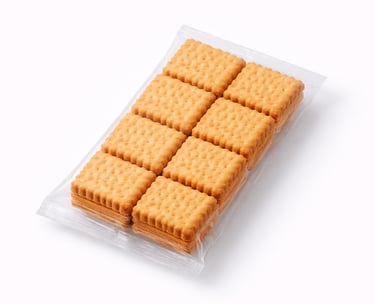 Crispy baked biscuits packed for bulk supply and retail distribution