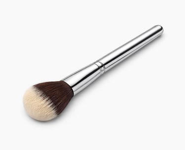 Professional makeup tool set with multiple brushes, premium polished handles, export quality