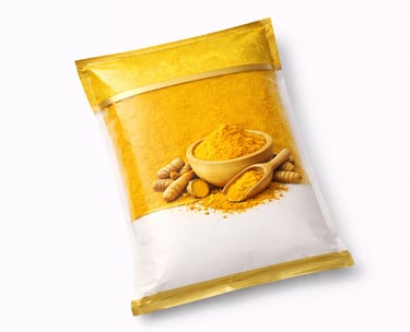 Ground turmeric powder packed for cooking, seasoning, and bulk export supply