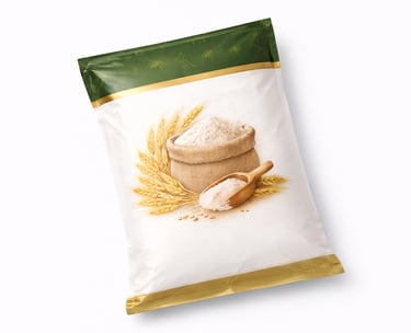Milled wheat flour for baking, cooking, and bulk food supply