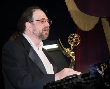 Our president, Ken Schafer, accepting the Technical Achievement Emmy