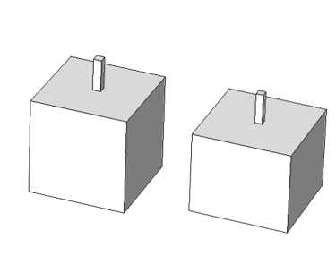 Géometrie de 2 résonateurs de Helmholtz