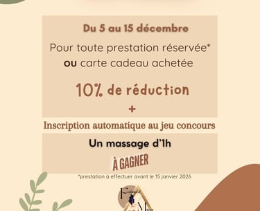offre de Noël sur les massages et cartes cadeaux