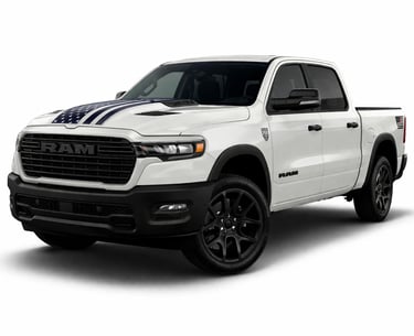 Ram 1500 America250 branca edição especial com design exclusivo e detalhes em preto