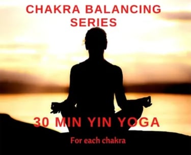 a person sitting in a yoga pose with the words chakraa balancing series