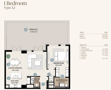 nawayef park views 1 bedroom plan