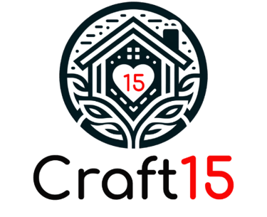 Craft15 logo – handmade bows and accessories brand