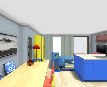 3d visual of open plan area