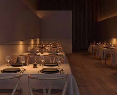 restaurante con iluminacion intima
