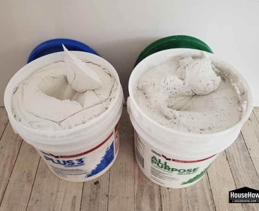 drywall compound in buckets