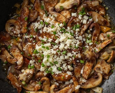 Sauteed mushrooms and cheese