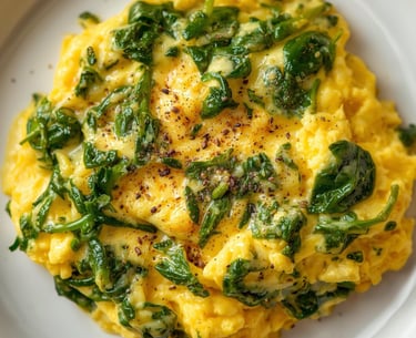 scrambled spinach and eggs