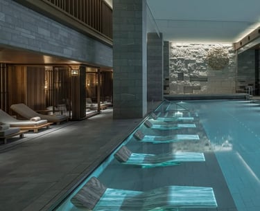 spa with indoor pool and luxury interior design