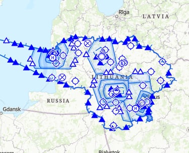 VFR oro navigacijos žemėlapis (Online)