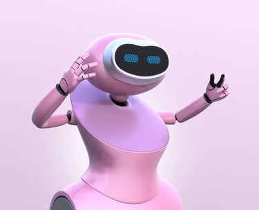 a robot that is standing up with its arms up