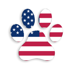Dog paw as American Flag
