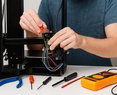 Reparacion de una impresora en servicio mantenimiento