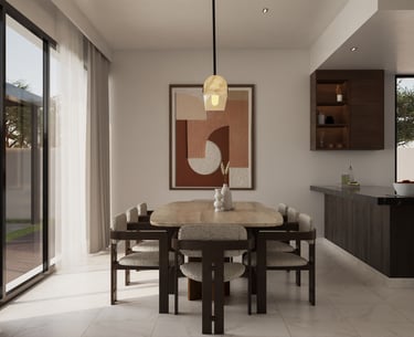 Contemporary villa dining area Dubai