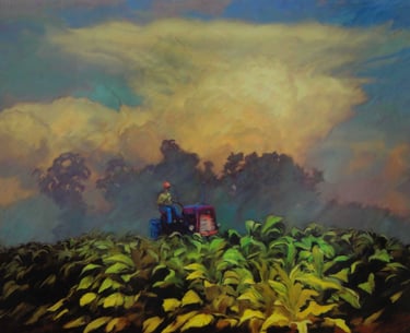 Bright Leaf Tobacco tractor farming