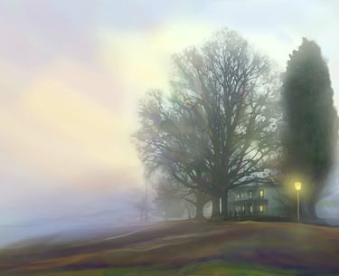 house in the fog