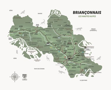 Carte Géographique Briançonnais Hautes-Alpes
