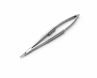 stainless steel Castroviejo needle holder instrument CE certified for micro precision suturing.