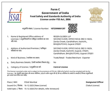 FSSAI Certificate