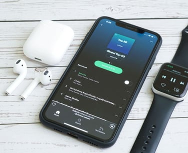 Spotify playlist on mobile phone