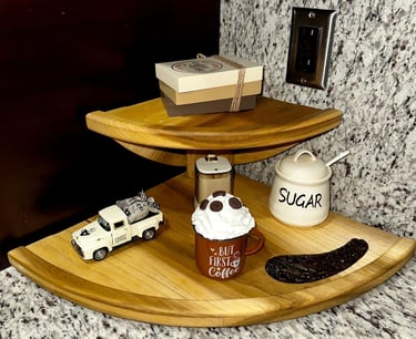 Modern Wood and Epoxy Coffee Station.  This product is manufactured to order.