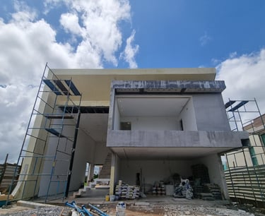 Foto da obra do Projeto Estrutural Residência Alto Padrão em Alphaville - Pernambuco.