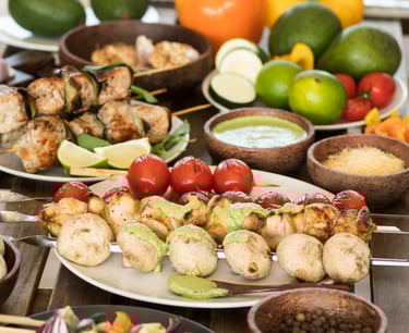 sugar dating: a table with several plates of food and vegetables