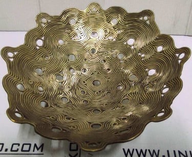 "Handcrafted brass fruit bowl with elegant finish,for global markets"