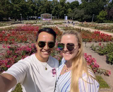 Enjoying the rose garden in Szczecin 