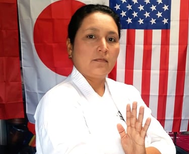 ✧ Mayerling Romero Sensei. Venezuelan, she began her studies in karatedo and kobudo in September 199