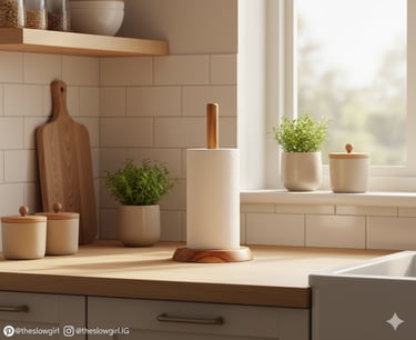 Wooden Kitchen Tissue Holder 🍃 Simple & Aesthetic Counter Organize