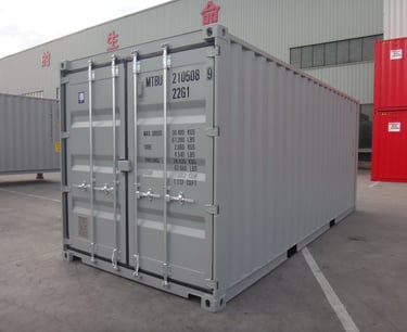 New 20ft Dry Van shipping container – angled exterior view