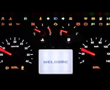 dashboard with a lot of warnings on