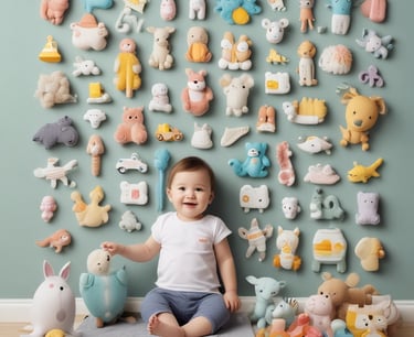 An assortment of fresh food and beverage items stacked in a warehouse setting.