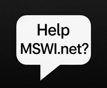 Help MSWI.net? in a white question box 