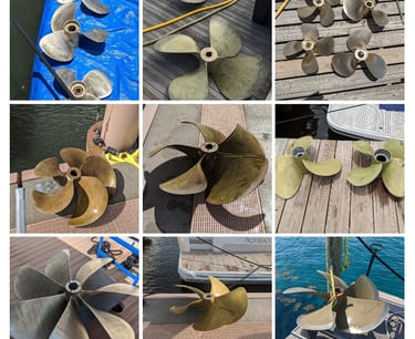 Professional diver removal yacht propeller for fix damagr in West Palm Beach