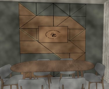 A painting of 3d wall decor from chipboard