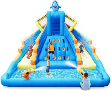 COCOFISH 13 ft Shark‑Themed Inflatable Water Slide