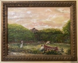 Peaceful Lake Series 3. 20.32 x 25.4 cm oil on canvas