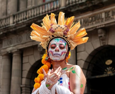 A woman at the Day of the Dead celebration in Mexico City.