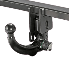 Detachable towbar system allowing easy removal with no visible fitting when not in use.