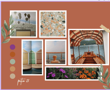patio mood board inspired by Accidentally Wes Anderson Exhibition